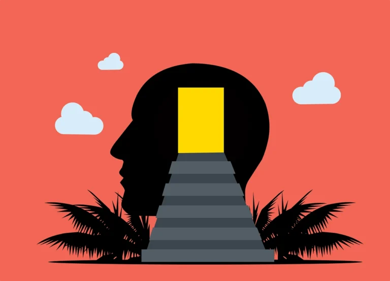A silhouette of a person with gears inside the head, surrounded by faded dollar symbols, symbolizing unconscious money beliefs.
